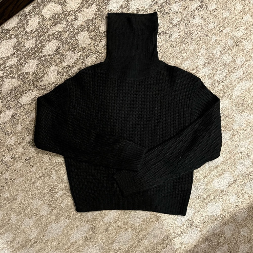 nasty-gal Turtleneck black knit sweater size XS